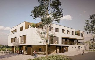 Visualisierung modernes Wohnhaus und Geschäftshaus in Hochdorf im Filstal nähe der Landeshauptstadt Stuttgart